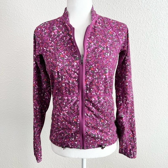 LULULEMON Real Quick Reversible Purple Paradise Camo Zip Up Jacket Women's 2 - Picture 3 of 8